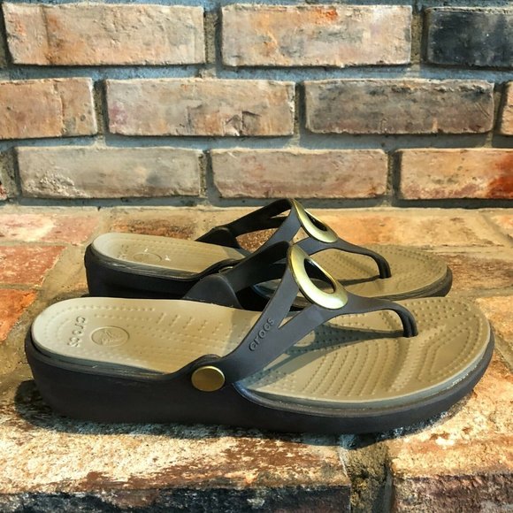 CROCS | Shoes | Crocs Womens Slip On Gray Thong Sandals Size Us 8 | Poshmark